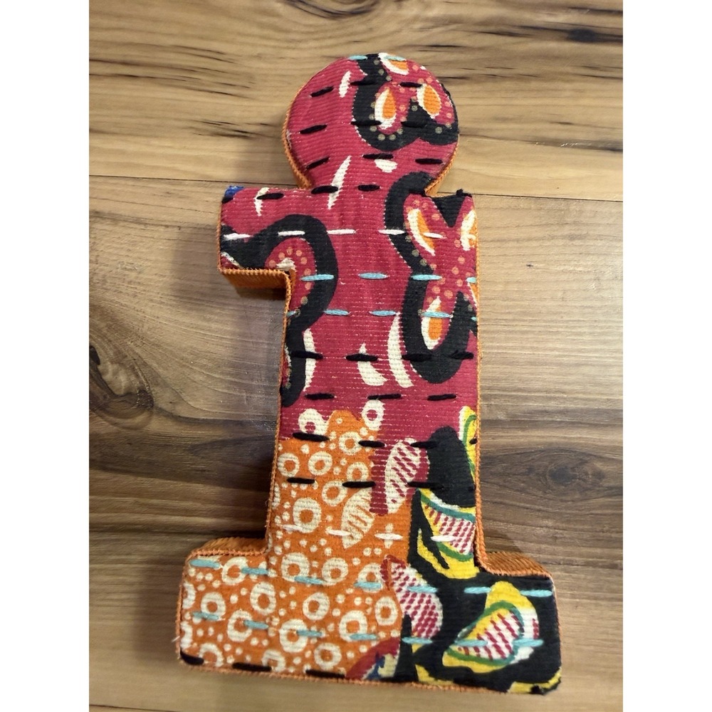 Anthropologie Monogram Letter i Wall Decor Nursery Initial Fabric Boho‎ Corduroy